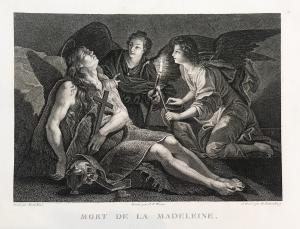 Morte da Madalena - Gravura a buril - Guttenberg Heinrich - 1789